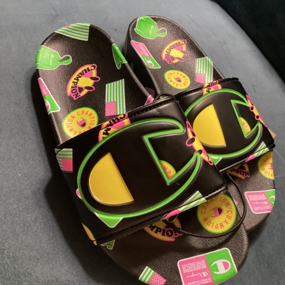 Champion Black Slides Sandals - Picture 4 of 10